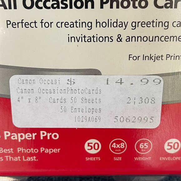 Canon All Occasion Photo Cards 4x8 cards 50 ct Holiday Greetings Invitations NEW - Picture 3 of 4